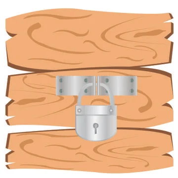 Lock hinging on board Stock Illustration