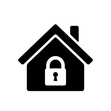 Lock house icon. Security symbol. Home with lock Stock Illustration
