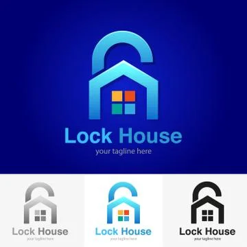 Lock House Symbol Stock Illustration