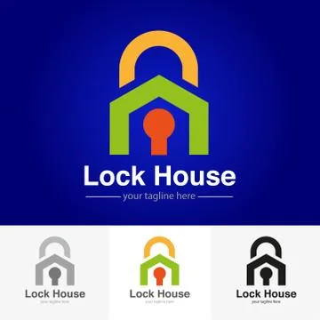 Lock House Symbol Stock Illustration