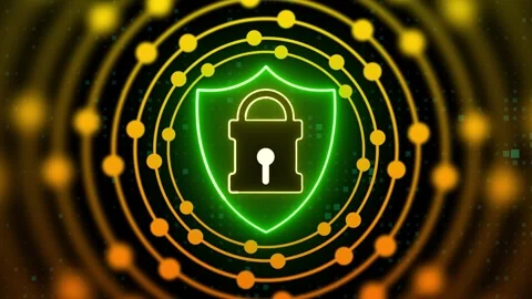 Lock Icon Animation with Circular Shapes – Secure Design. Stock Footage 282577333