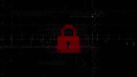 Lock Icon Animation on Digital Background Stock Footage 343585798