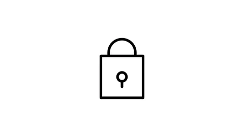Lock icon animation. Padlock icon. Security icon animation. Icon animation. Stock Footage 313489950