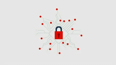 Lock Icon Animation. Security digital code technology. loop animation with al Stock Footage 213106993