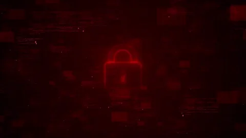Lock icon binary code, cybersecurity digital background. encryption, data Stock Footage 312169432