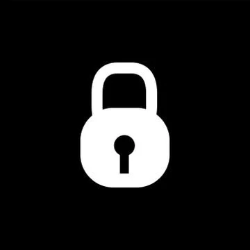 Lock Icon On Black Background. Black Flat Style Vector Illustration. Illustrazione stock