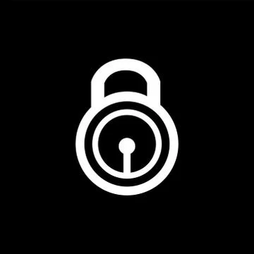 Lock Icon On Black Background. Black Flat Style Vector Illustration. Stock Illustration