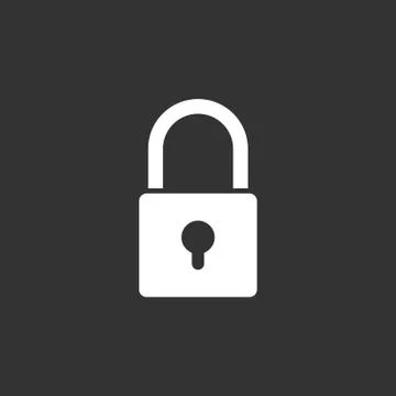 Lock icon on black background Stock Illustration