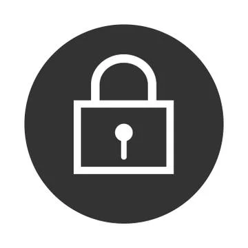 Lock icon in black circle - vector iconic design Stock Illustration