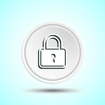 Lock Icon Button Design Illustration. Security Symbol Illustrazione stock