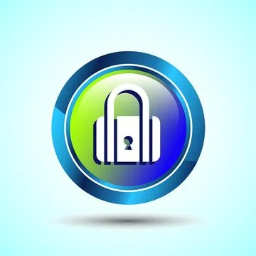 Lock Icon Button Design Illustration. Security Symbol Stock Illustration