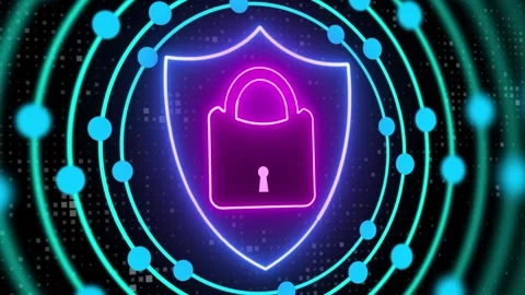 Lock Icon with circle shapes rotating – Secure Animation Design Stock Footage 282577341