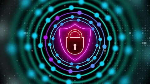 Lock Icon with Circle Shapes – Secure Animation Design. Stock Footage 282577330