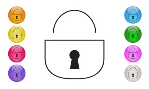 Lock Icon, clear thin flat outline style. Vector Illustration EPS 10 Stock Illustration