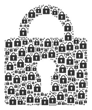 Lock Icon Collage Stock Illustration