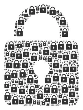 Lock Icon Collage 스톡 일러스트