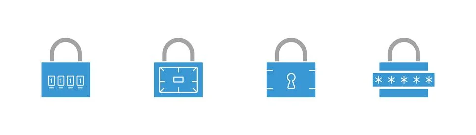 Lock icon collection. Flat security symbol. Vector illustration. Stockillustratie