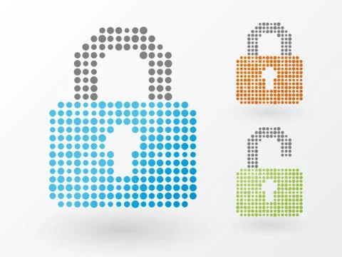 The lock icon in combination Stock Illustration