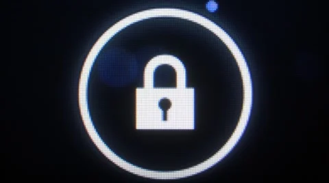 Lock icon on computer screen Vídeo Stock 53277654