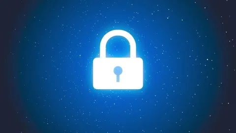 Lock Icon. Cyber Security of Digital Data Network Protection. High-speed connect Stock Footage 154486615