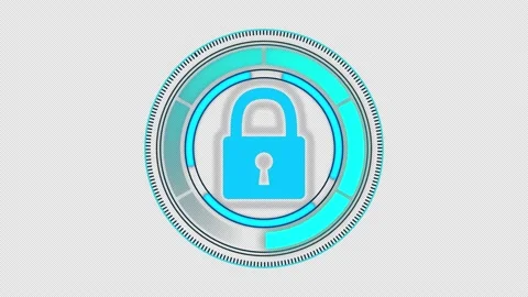 Lock icon. Cyber security of digital data network protection. Stock Footage 165528514