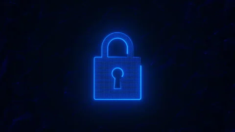 Lock Icon Cyber security Digital Global Technology Concept Stock Footage 348125171