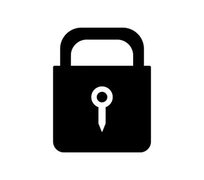 Lock icon design black and white vector Stock Illustration
