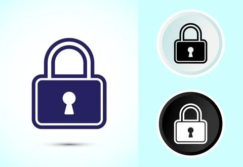 Lock icon design illustration. Security sign symbol, padlock icon Stock Illustration