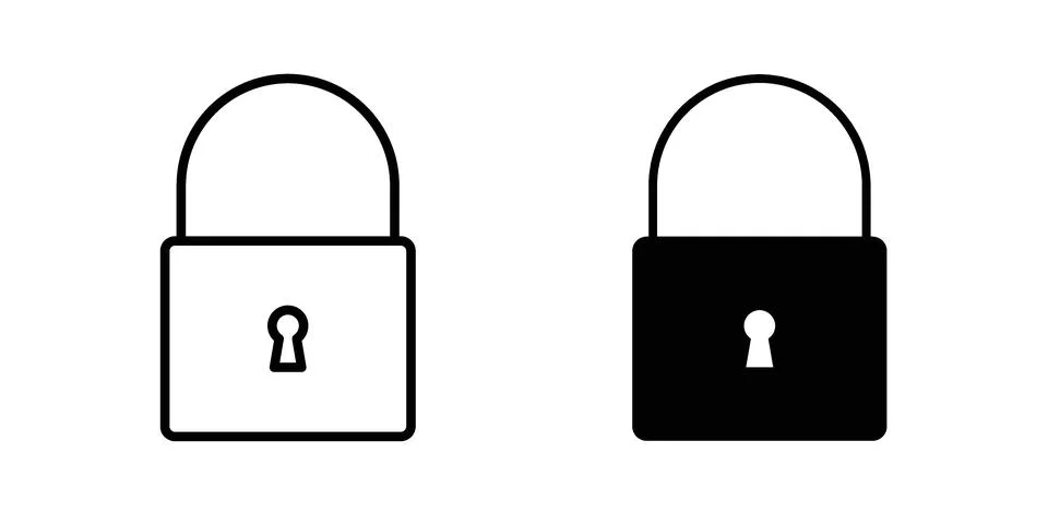 Lock icon for design projects and web UI Stock Illustration