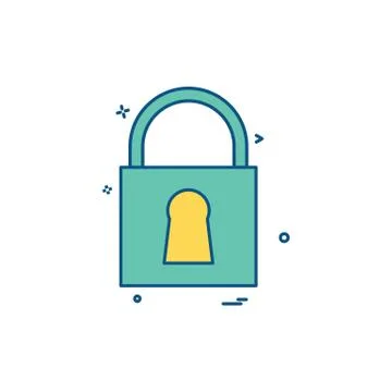 Lock icon design vector Stock Illustration