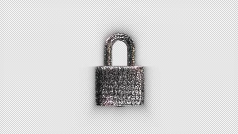 Lock  Icon disco ball social media aesthetics on a transparent alpha loop Video stock 294705687