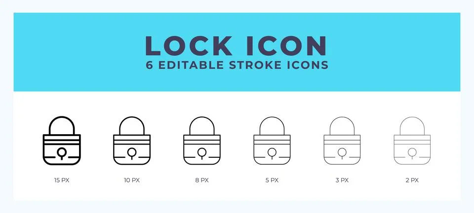 Lock icon. Editable stroke line icon vector illustration. Stock Illustration