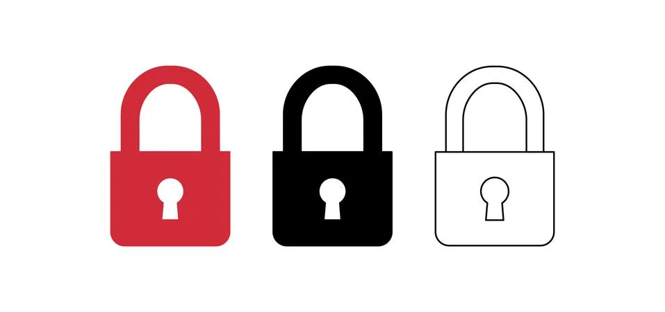 Lock icon. Flat design style. Symbol, logo illustration. Stock Illustration