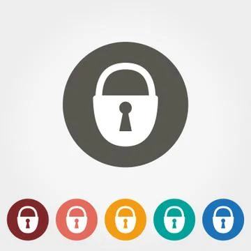 Lock icon. Flat Stock Illustration