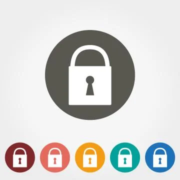 Lock icon. Flat Stock Illustration