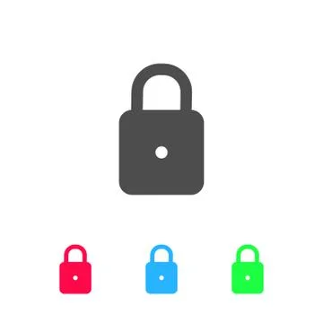 Lock icon flat Stock Illustration