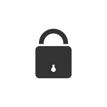 Lock icon flat Lock. Black Icon Flat on white background Copyright: xZoona... 스톡 사진