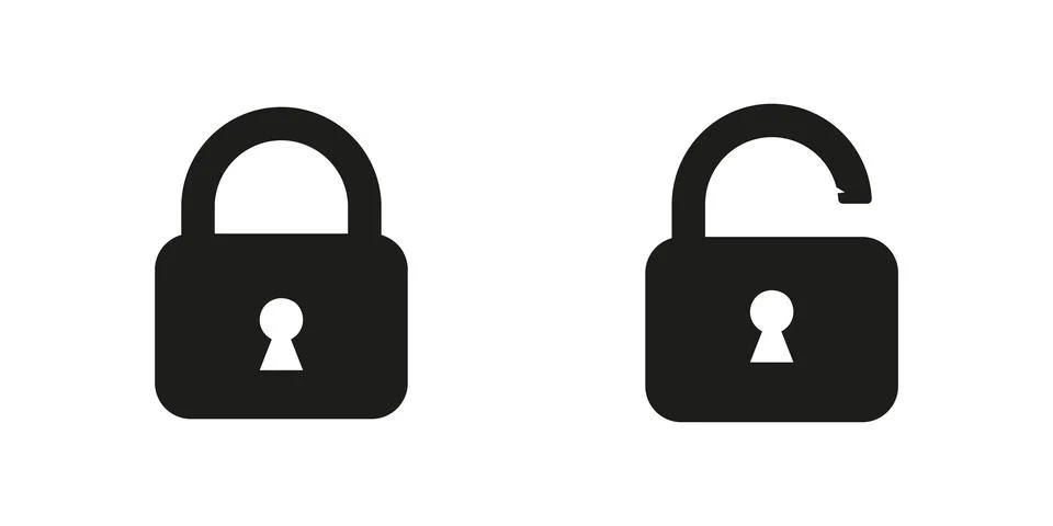 Lock icon . Flat lock on white background .Padlock vector illustration . Secu Stockillustratie