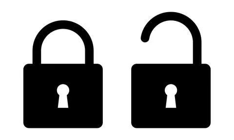 Lock icon in flat style Stock Illustration