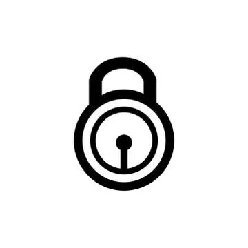 Lock Icon In Flat Style Vector For App, UI, Websites. Black Icon Vector Illus Stock Illustration