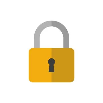Lock icon flat style vector illustration. Isolated. Stock Illustration