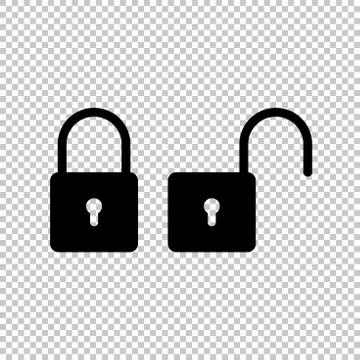 Lock icon flat vector illustration symbol Stock Illustration