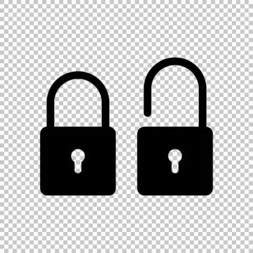 Lock icon flat vector illustration symbol Stock Illustration
