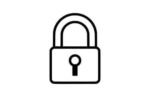 Lock icon flat vector illustration. Stock Illustration