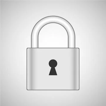 Lock icon on gray background Stock Illustration
