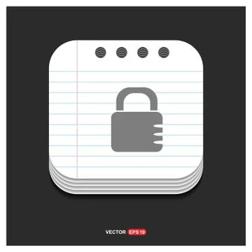 Lock icon Gray icon on Notepad Style template Vector EPS 10 Free Icon Illustrazione stock