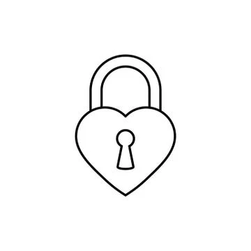 Lock icon   heart shape lock sign love symbol vector Stock Illustration