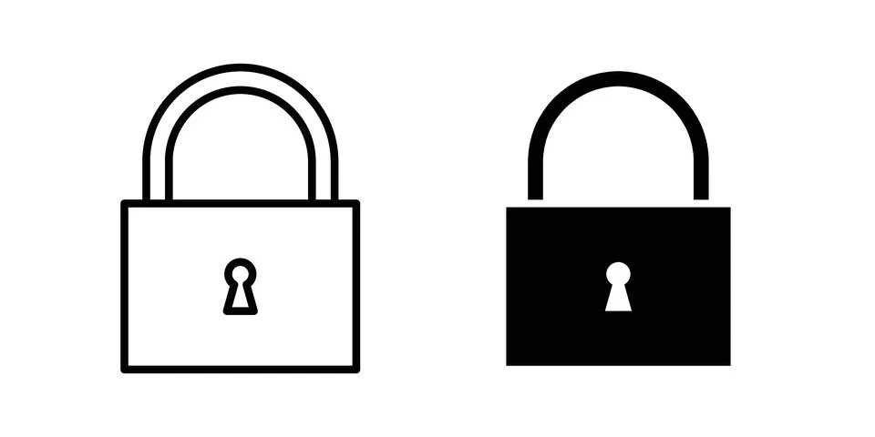 Lock icon Illustration set. Vector Eps10 for apps Stock Illustration