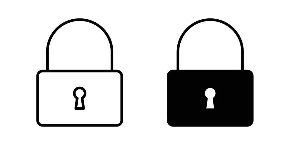 Lock icon Illustration set. Vector Eps10 for apps Stock Illustration