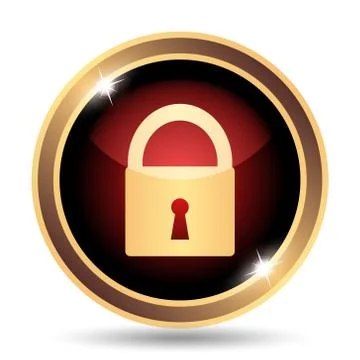 Lock icon. Internet button on white background.. Stock Illustration